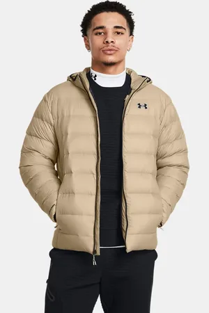 Under Armour Chaqueta con capucha Legend Down para hombre City Khaki / City Khaki / Negro 3XL