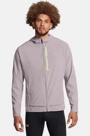 Under Armour Chaqueta OutRun The Storm para hombre Tetra / Morph Verde / Reflectante L