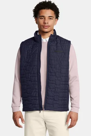 Under Armour Chaleco con aislamiento Drive Pro para hombre Midnight Marino / Metalico Plata L