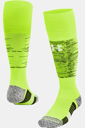 Under Armour Calcetines altos con bolsillo Magnetico unisex High Vis / Negro / Blanco L