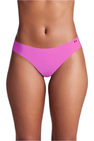 Under Armour Tanga invisible Pure Stretch para mujer - Paquete de 3 Retro / Vivid Magenta / Negro XL