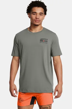 Under Armour Camiseta de manga corta Project Rock Tools Of The Trade para hombre Clay / Team Naranja / Negro L