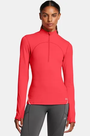 Under Armour Sudadera con media cremallera Vanish Cold Weather para mujer Racer / Reflectante L