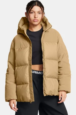 Under Armour Chaqueta acolchada de pana Limitless Down Oversized para mujer Camel / Camel L