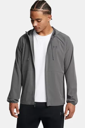 Under Armour Chaqueta cortavientos Stretch Woven para hombre Castlerock / Negro 3XL