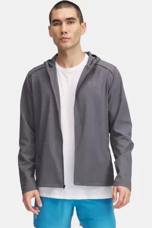 Under Armour Chaqueta con capucha Launch para hombre Castlerock / Jet / Reflectante 3XL