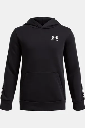Under Armour Sudadera con capucha Icon Fleece Taping para niño / Blanco YLG (149 - 160 cm)