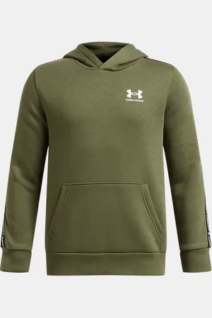 Under Armour Sudadera con capucha Icon Fleece Taping para niño Marine OD / Blanco YLG (149 - 160 cm)