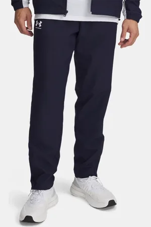 Under Armour Pantalón cortavientos Rival Woven para hombre Midnight Marino / Midnight Marino / Blanco L