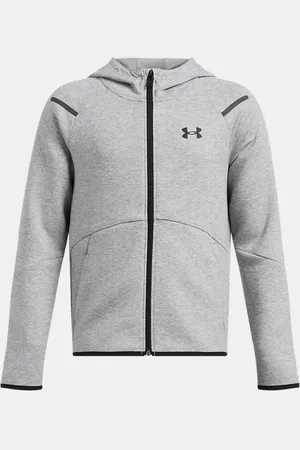 Under Armour Sudadera con cremallera completa Unstoppable Fleece para niño Mod Light Heather / Negro YLG (149 - 160 cm)
