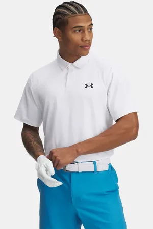 Under Armour Polo de piqué Tee To Green para hombre / Negro L