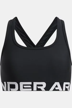 Under Armour Sujetador deportivo Crossback para niña / Blanco YLG (149 - 160 cm)
