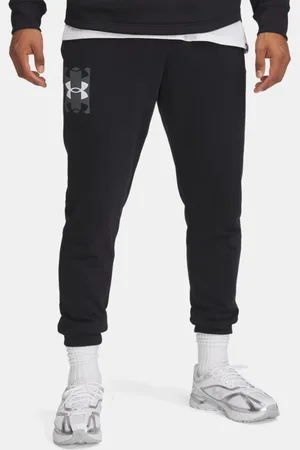 Under Armour Jogger Rival Terry Logo para hombre / Castlerock / Blanco L
