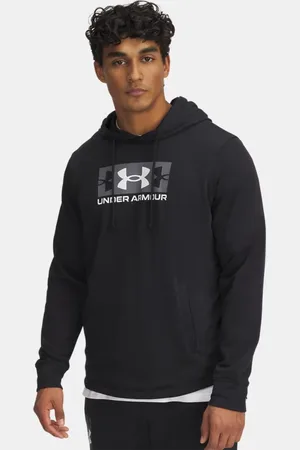 Under Armour Sudadera con capucha Rival Terry Logo para hombre / Castlerock / Blanco L