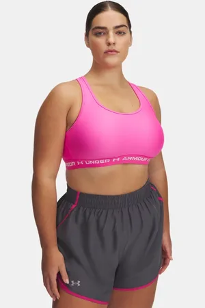 Under Armour Sujetador deportivo de sujeción media y espalda cruzada Armour® para mujer Rebel / Rebel / Blanco 1X