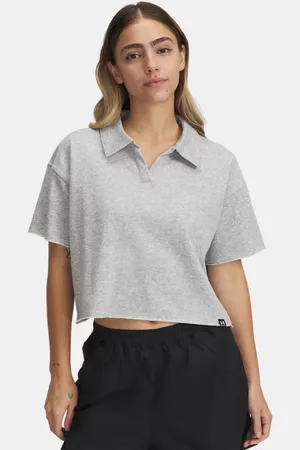 Under Armour Polo Icon Terry para mujer Mod Light Heather / Blanco L