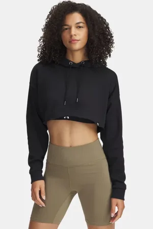 Under Armour Sudadera corta con capucha Icon Terry para mujer / Blanco L