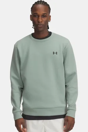Under Armour Sudadera con cuello redondo Unstoppable Fleece para hombre Silica / Negro 3XL
