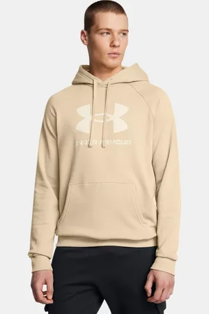 Under Armour Sudadera Rival Fleece Logo para hombre City Khaki / Summit Blanco 3XL