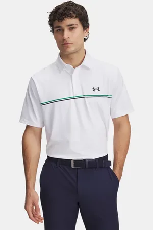 Under Armour Polo Playoff 3.0 Stripe para hombre / Team Kelly Verde / Midnight Marino Azul L