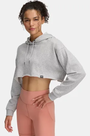 Under Armour Sudadera corta con capucha Icon Terry para mujer Mod / Blanco L