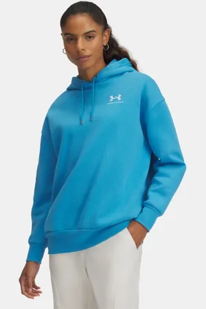 Under Armour Sudadera oversize con capucha Icon Fleece para mujer Ether / Blanco L