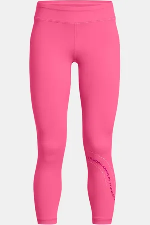Under Armour Leggings tobilleros Motion Branded para niña Super / Shaded Fuchsia YLG (149 - 160 cm)