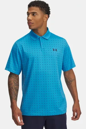Under Armour Polo con estampado Matchplay para hombre Ether / Midnight Marino L