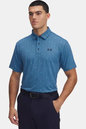 Under Armour Polo con estampado Playoff 3.0 para hombre Ether / Midnight Marino L