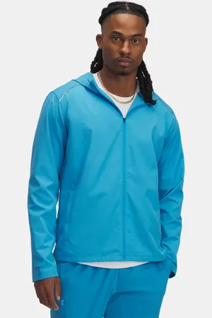 Under Armour Chaqueta con capucha Launch para hombre Ether / Downpour Gris / Reflectante 3XL
