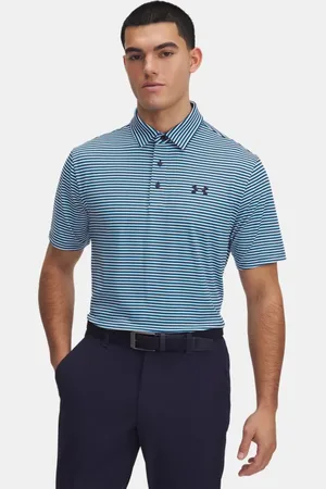 Under Armour Polo Playoff 3.0 Stripe para hombre Ether / Midnight Marino / Midnight Marino L