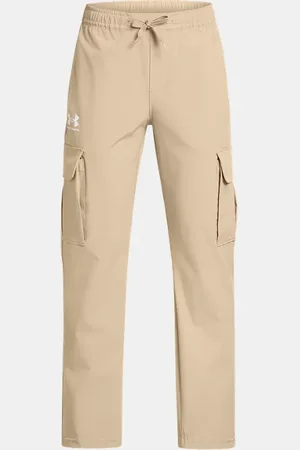 Under Armour Pantalón Icon Woven para niño City Khaki / Blanco YLG (149 - 160 cm)