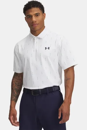 Under Armour Polo estampado Tee To Green para hombre / Midnight Marino Azul L