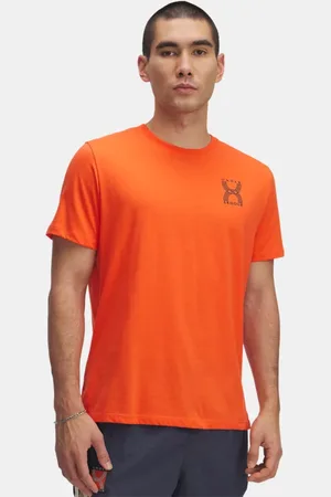 Under Armour Camiseta de manga corta Run 96 para hombre Fire / Downpour Gris L