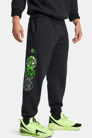 Under Armour Joggers Curry Splash Graphic para hombre / Hyper Verde L
