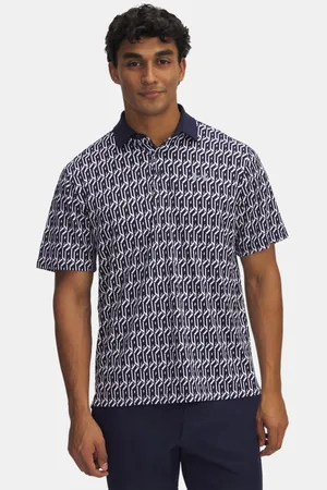 Under Armour Polo con estampado Playoff 3.0 para hombre / Midnight Marino Azul / Acero L
