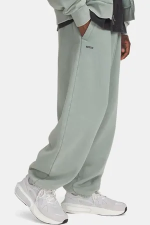 Under Armour Pantalón Icon Heavyweight Fleece Wash Oversized para hombre Silica / Blanco L