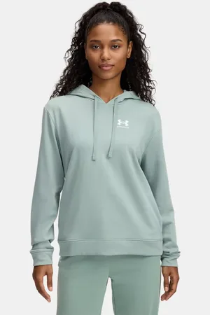 Under Armour Sudadera con capucha Rival Terry para mujer Silica / Blanco L