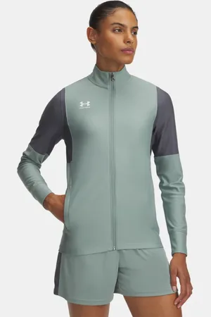 Under Armour Chaqueta Challenger Track para mujer Silica / Castlerock / Blanco L