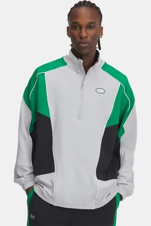 Under Armour Chaqueta Tricot Colorblock para hombre Mod / Team Kelly Verde / Blanco L