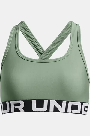 Under Armour Sujetador deportivo Crossback para niña Silica / Blanco YLG (149 - 160 cm)