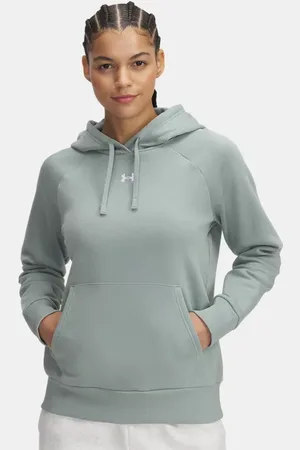 Under Armour Sudadera con capucha Rival Fleece para mujer Silica / Blanco L