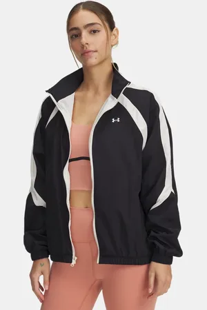 Under Armour Chaqueta deportiva Icon Crinkle para mujer / Piedra L