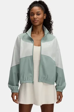 Under Armour Chaqueta Rival Woven para mujer Silica / Hydro / Blanco L