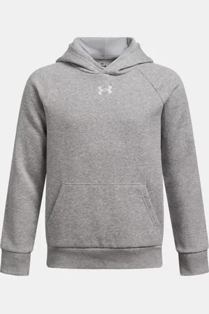 Under Armour Sudadera con capucha Rival Fleece para niño Mod Light Heather / Blanco YLG (149 - 160 cm)