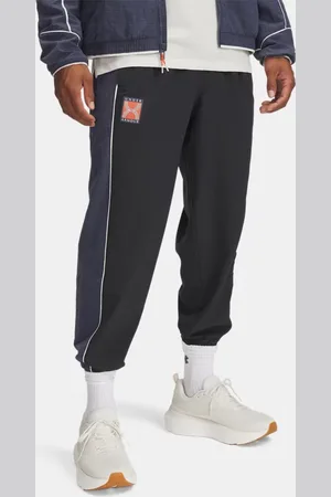 Under Armour Pantalón Run 96 para hombre Downpour / Anthracite / Blanco Quartz L