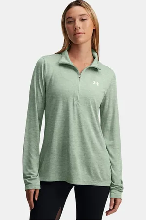 Under Armour Parte de arriba con media cremallera Tech™ Twist para mujer Silica / Blanco L