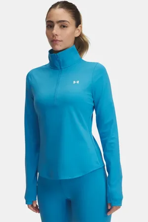 Under Armour Sudadera con media cremallera Motion para mujer Ether / Blanco L
