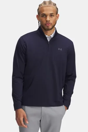 Under Armour Sudadera con cremallera de ¼ Drive para hombre Midnight Marino / Castlerock L