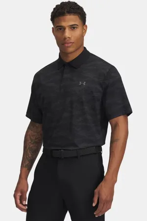 Under Armour Polo con estampado Drive Chill para hombre / Anthracite / Castlerock L